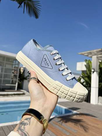 Prada Double Wheel Gabardine Sneakers Blue