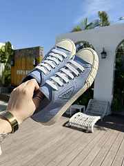 Prada Double Wheel Gabardine Sneakers Blue - 6