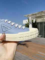 Prada Double Wheel Gabardine Sneakers Blue - 5
