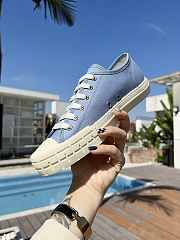 Prada Double Wheel Gabardine Sneakers Blue - 3