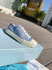 Prada Double Wheel Gabardine Sneakers Blue - 2
