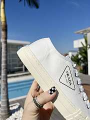 Prada Double Wheel Gabardine Sneakers White - 2