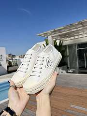 Prada Double Wheel Gabardine Sneakers White - 3