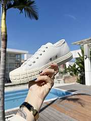 Prada Double Wheel Gabardine Sneakers White - 4