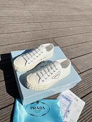 Prada Double Wheel Gabardine Sneakers White - 5
