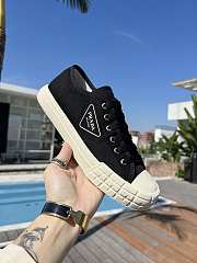Prada Double Wheel Gabardine Sneakers Black - 1
