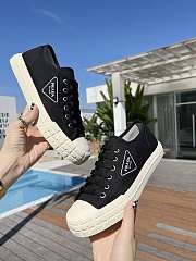 Prada Double Wheel Gabardine Sneakers Black - 3