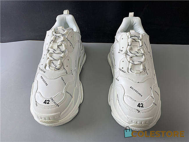 Balenciaga Triple S All White Sneakers - 1
