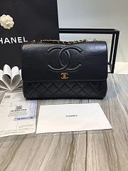 Chanel Flap Bag Grained Calfskin Black 33cm - 1