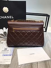 Chanel Flap Bag Grained Calfskin Brown 92233 33cm - 3