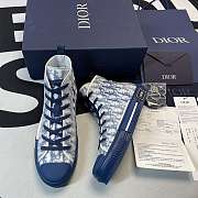 Dior B23 High Top Blue Oblique Sneakers - 4