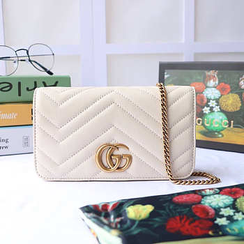 Gucci GG Marmont Mini Bag White 18cm