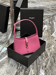 YSL Hobo Bag In Smooth Leather Pink 25cm - 5