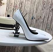 YSL Opyum Slingback Pumps White Heels - 2