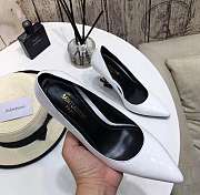 YSL Opyum Slingback Pumps White Heels - 3