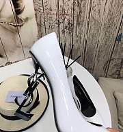 YSL Opyum Slingback Pumps White Heels - 5