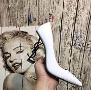 YSL Opyum Slingback Pumps White Heels - 6