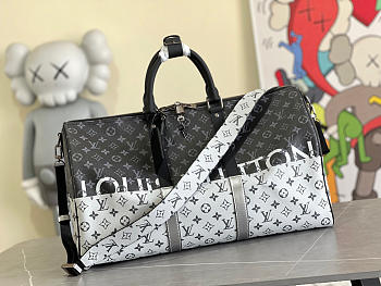 Louis Vuiiton Keepall 50 M43412 Black and White 