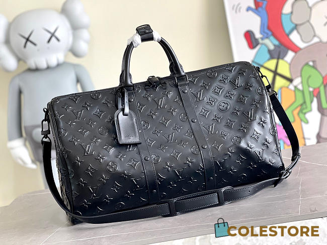 Louis Vuiiton M57963 Keepall 50 in Black Cowhide Leather  - 1