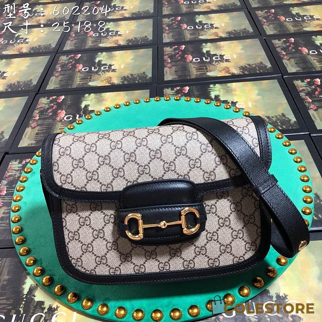 Gucci Horsebit In Blue Canvas 602204 Size 25cm - 1