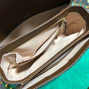 Brown Leather Trim Beige Gucci Horsebit 1955 Bag 25cm - 5