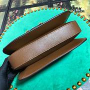 Brown Leather Trim Beige Gucci Horsebit 1955 Bag 25cm - 4