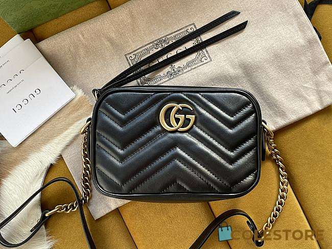 Gucci GG Marmont matelassé mini bag black leather 448065 Size 18x6x12cm - 1