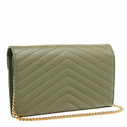 YSL Monogramme Chain Wallet Pistache 22.5cm - 2