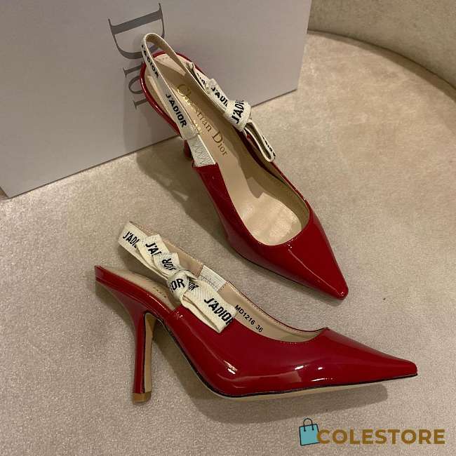 dior slingback red