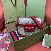 Gucci Red Beige GG Horsebit 1955 Mini Bag 658574 Size 20.5x14x5cm - 1