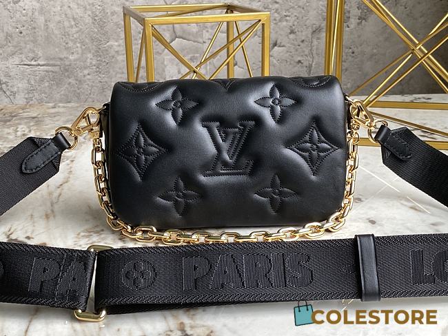 Louis Vuiiton Wallet On Strap Bubblegram M81398 Black 20cm - 1
