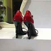 YSL High Heels Sandals Black Red  - 6