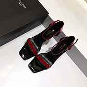 YSL High Heels Sandals Black Red  - 5