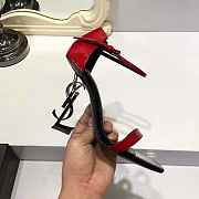 YSL High Heels Sandals Black Red  - 4