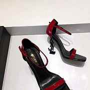 YSL High Heels Sandals Black Red  - 2