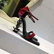 YSL High Heels Sandals Black Red  - 3