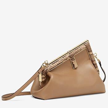 Fendi First Python Trim Shoulder Bag Size 26cm