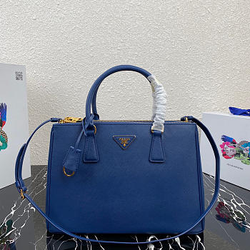 Prada Galleria Medium Bag Saffiano Leather In Ocean Blue 1BA274 32cm