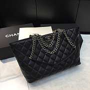 Chanel Dallas Calfskin Shopping Bag Black - 6