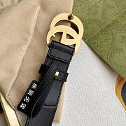 Gucci Double G Buckle GG Belt Beige Black  - 6