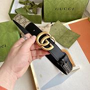Gucci Double G Buckle GG Belt Beige Black  - 5