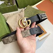 Gucci Double G Buckle GG Belt Beige Black  - 4