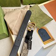 Gucci Double G Buckle GG Belt Beige Black  - 3