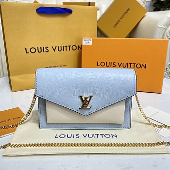 Louis Vuiiton Mylockme Chain Pochette Blue 19cm