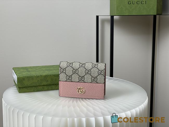 Gucci Marmont Card Case Wallet Pink 11cm - 1