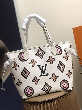 Louis Vuiiton Neverfull Cream MM Tote Bag 31cm