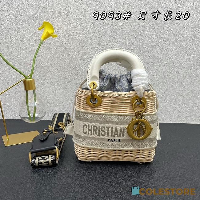 Dior Lady Raffia Small Gray 20cm - 1