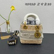Dior Lady Raffia Small Gray 20cm - 1