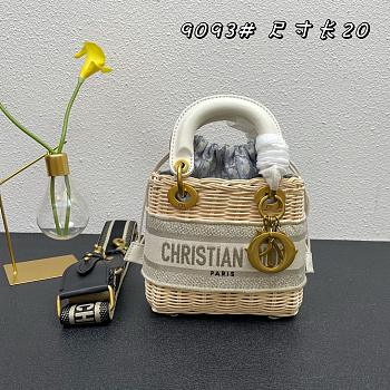 Dior Lady Raffia Small Gray 20cm