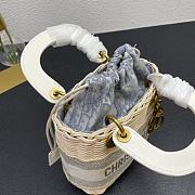 Dior Lady Raffia Small Gray 20cm - 6